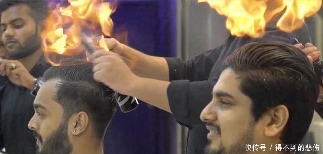 于是说:资源匮乏,印度小哥换奇招,用火理发