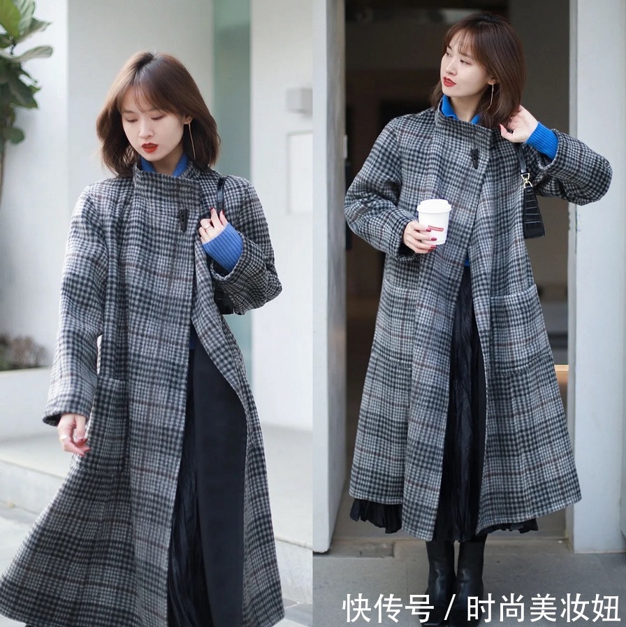 穿搭 梨形身材学会穿“大衣+裙子”,不显胖不臃肿,美得刚刚好