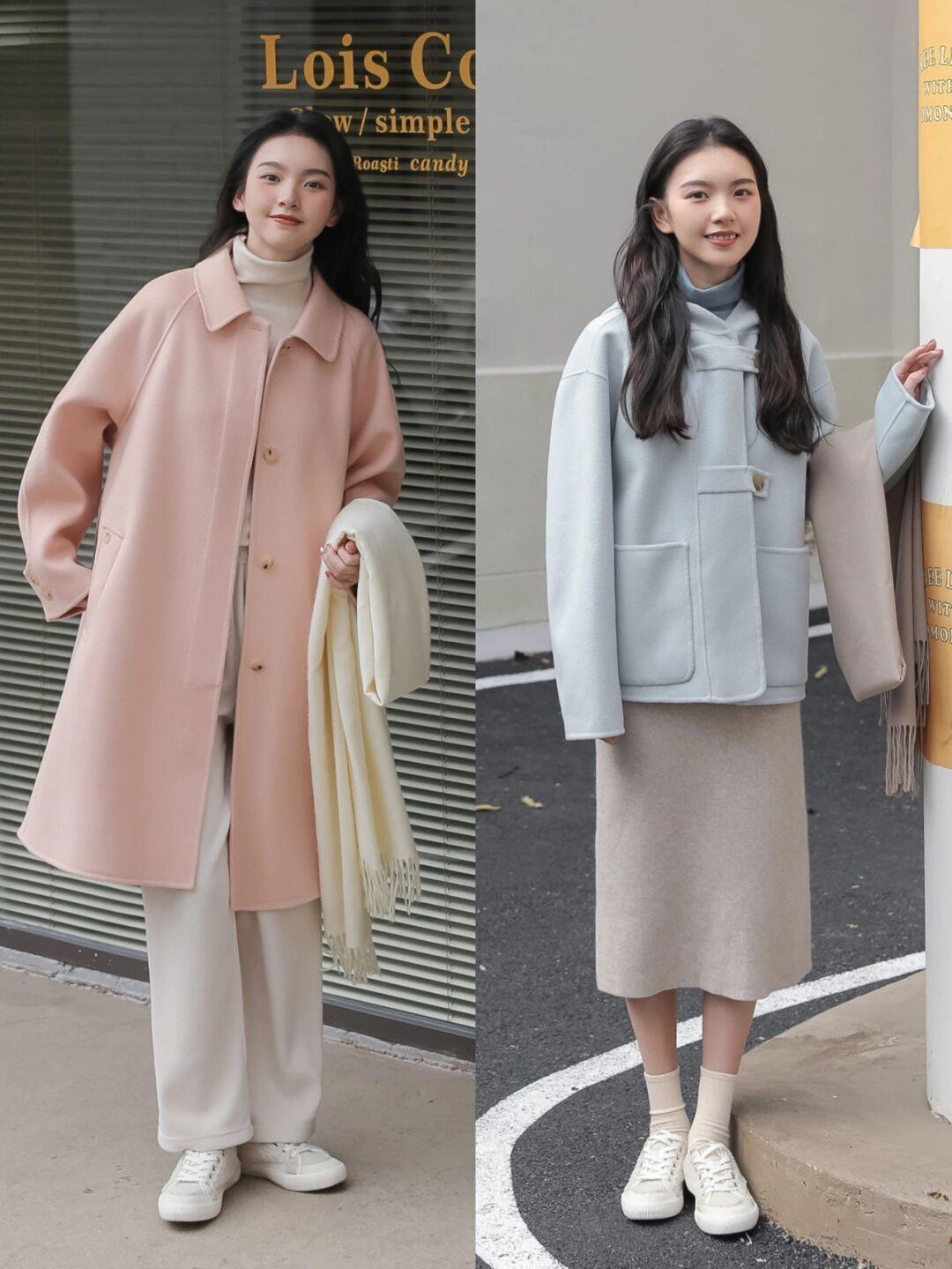 冬天|普通女生怎么穿?蓝白拼接羊羔毛外套+直筒牛仔裤,休闲又百搭!