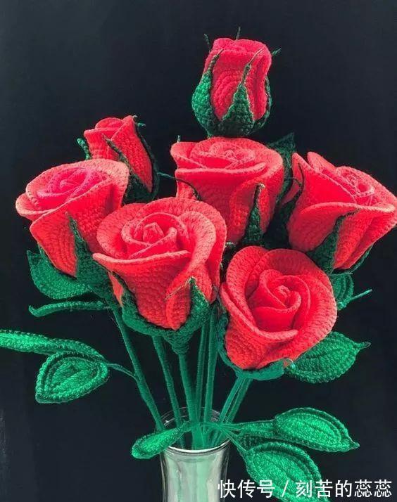 钩针玫瑰花,这么漂亮的花,都是一针一线钩出来的!附图解教程