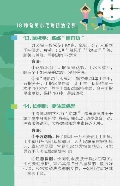 组图|人吃五谷杂粮难免会生病，一组图告诉你18种常见小毛病的解决方法