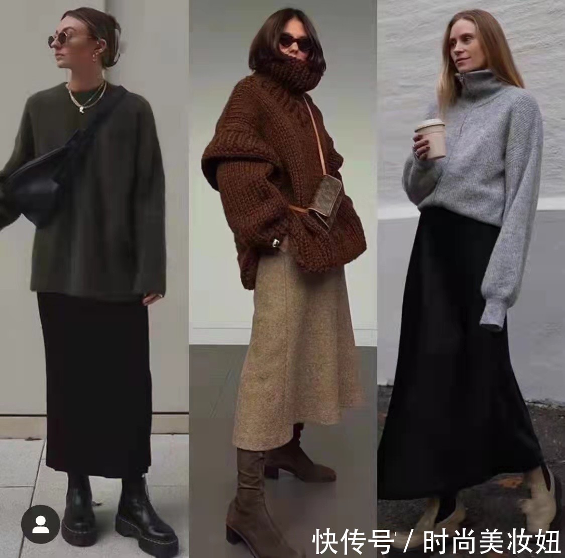 穿着|毛衣+半身裙才是冬季的气质穿搭,普通人照着穿,气质都变高级