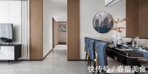 烟灰蓝|125㎡装出不一样的中式，烟灰蓝的加入更清爽，这种美看不腻