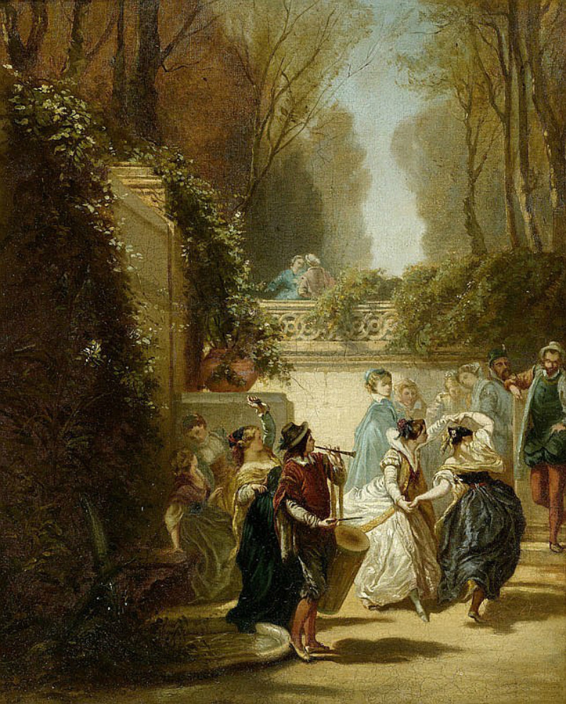 安托万!法国画家亨利·查尔斯·安托万·男爵嬉闹的生活人物油画