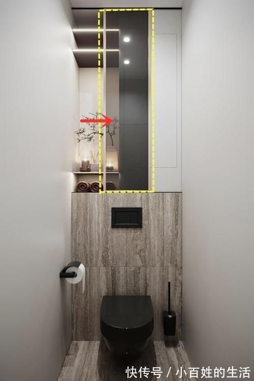 马桶|卫生间小更不要浪费,马桶后用推拉门隔出1㎡,东西归纳整整齐齐