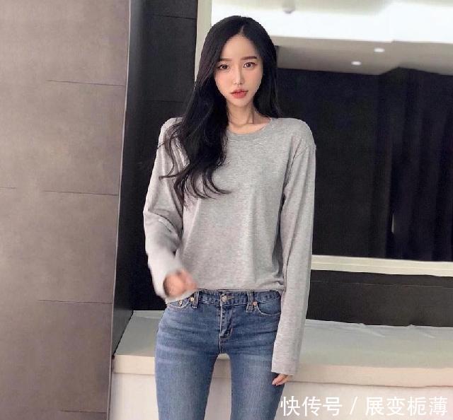 牛仔裤|紧身牛仔裤小姐姐,穿出时尚大气好身材,低调又有朝气