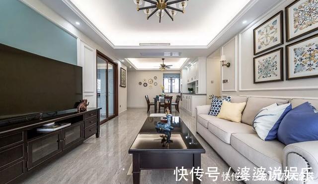 背景墙|120㎡三室改四室，看起来比140㎡的还要大，经典美式风格太好看了