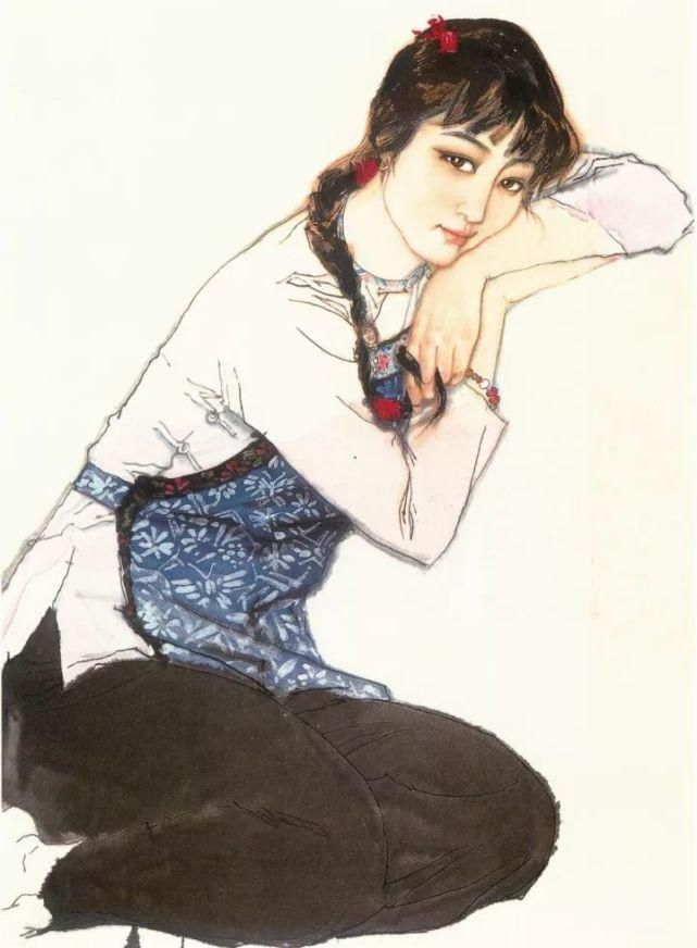 广美教授林墉笔下的女人体国画，俏丽、灵动，勾人魂魄，养眼！