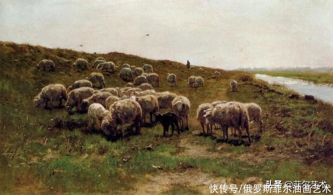 盛开的桃花|荷兰画家,海牙画派的代表人物~梵高妹夫的风景油画作品欣赏