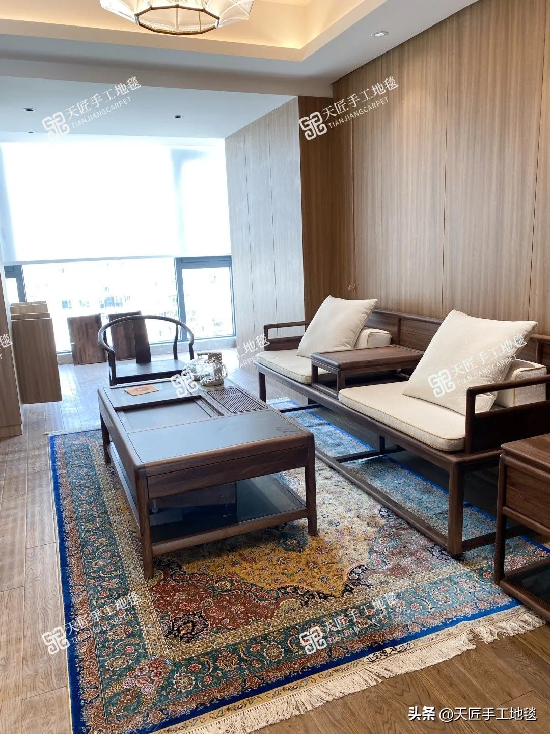 国风|寸土寸金，大气国风，这是天匠手工地毯铺过的最硬核豪宅