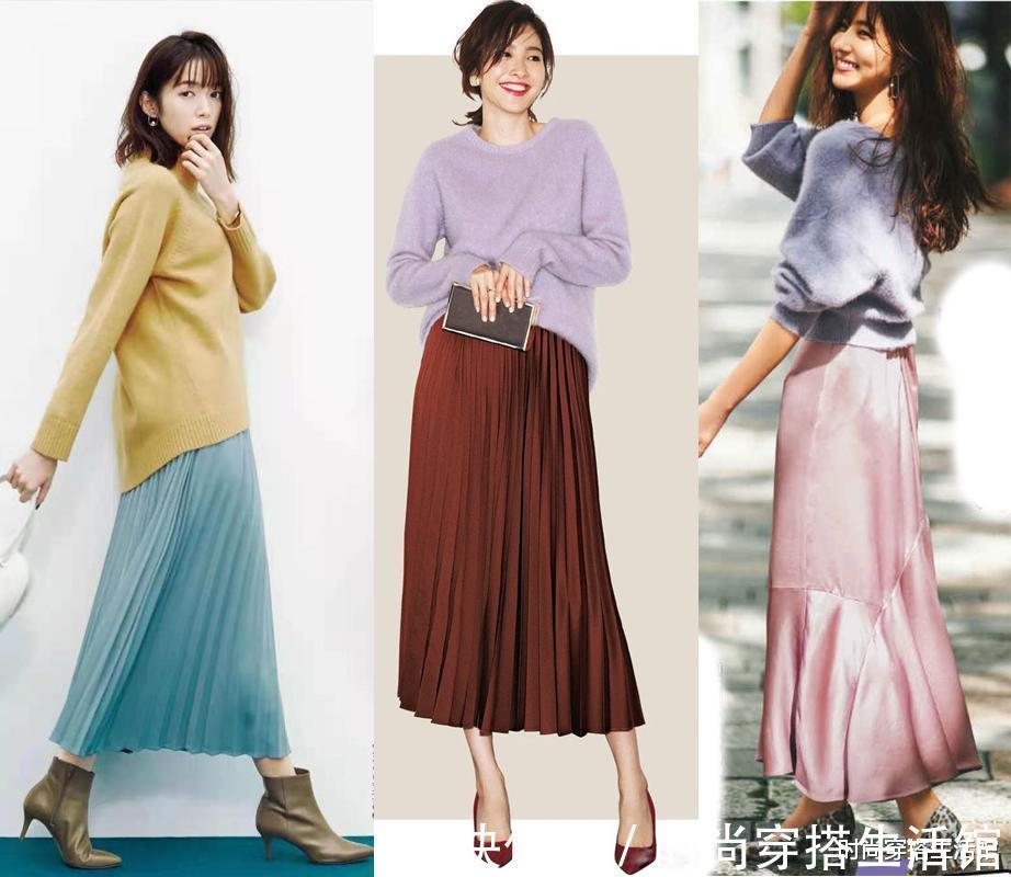 风毛衣|毛衣下面不一定搭裤子,今年流行“毛衣+半裙”,时髦保暖又高级