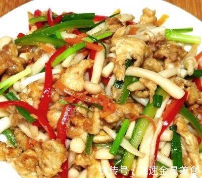 鲜香|鲜香下饭的鸡丝白玉菇，你喜欢吗！