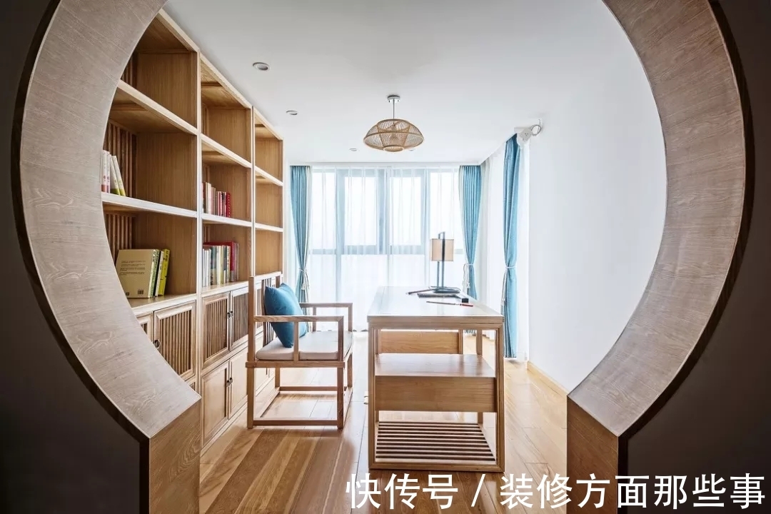 四居室|135平中式四居室,悬浮式极简的电视背景墙很时尚