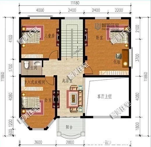 平面图|两栋进深尺寸相同的别墅，外观简约而大气，布局都不错！