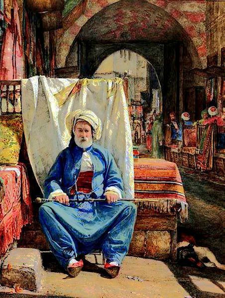 水彩画$英国水彩画约翰·弗雷德里克·路易斯的画风可谓是拉斐尔前派的先驱