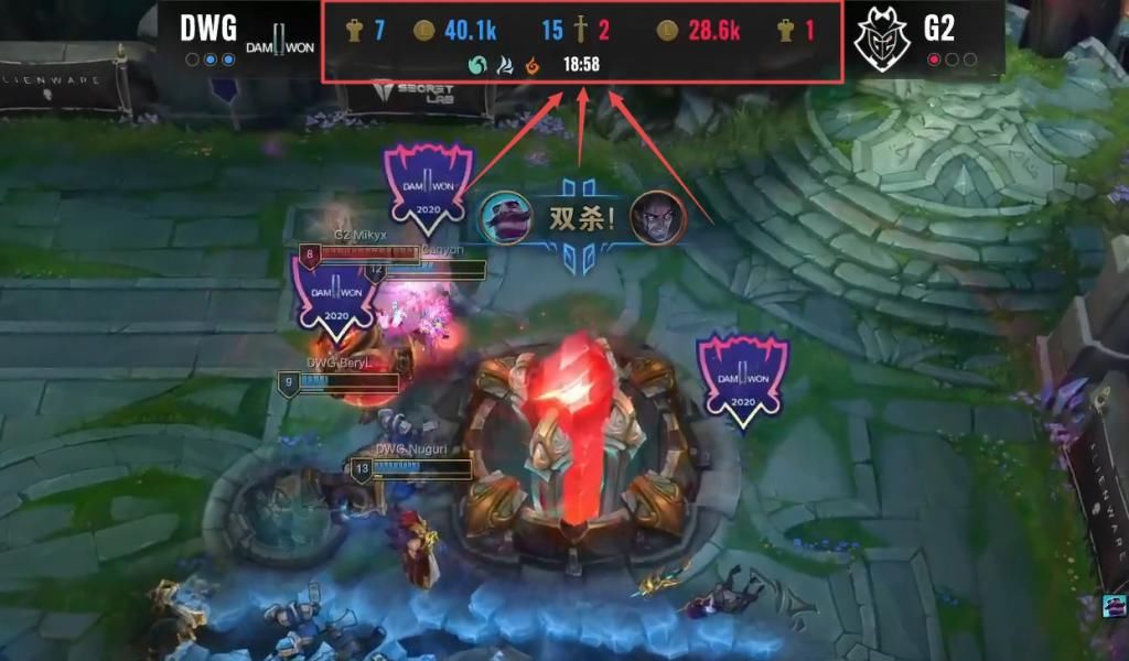 完爆|18分57秒结束游戏！DWG完爆G2并刷新纪录，G2赛前的狠话全打脸了