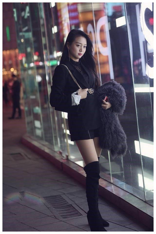 过膝|配上过膝长筒靴子, 非常流行的穿搭