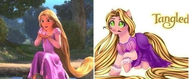 花木兰|迪士尼公主化身彩虹小马,花木兰的马尾太合适了,双厨狂喜