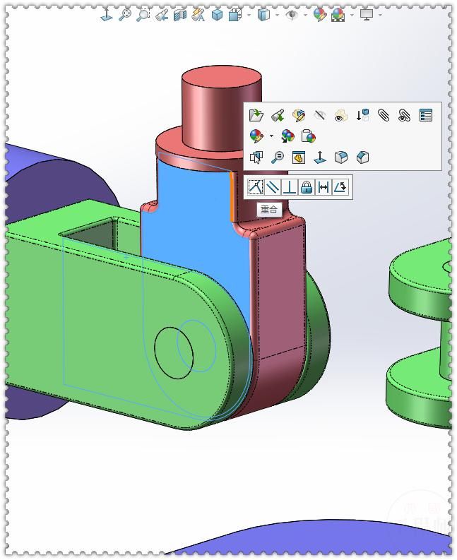 同轴心配合|用SolidWorks画一个直角传动，画四个零件就行