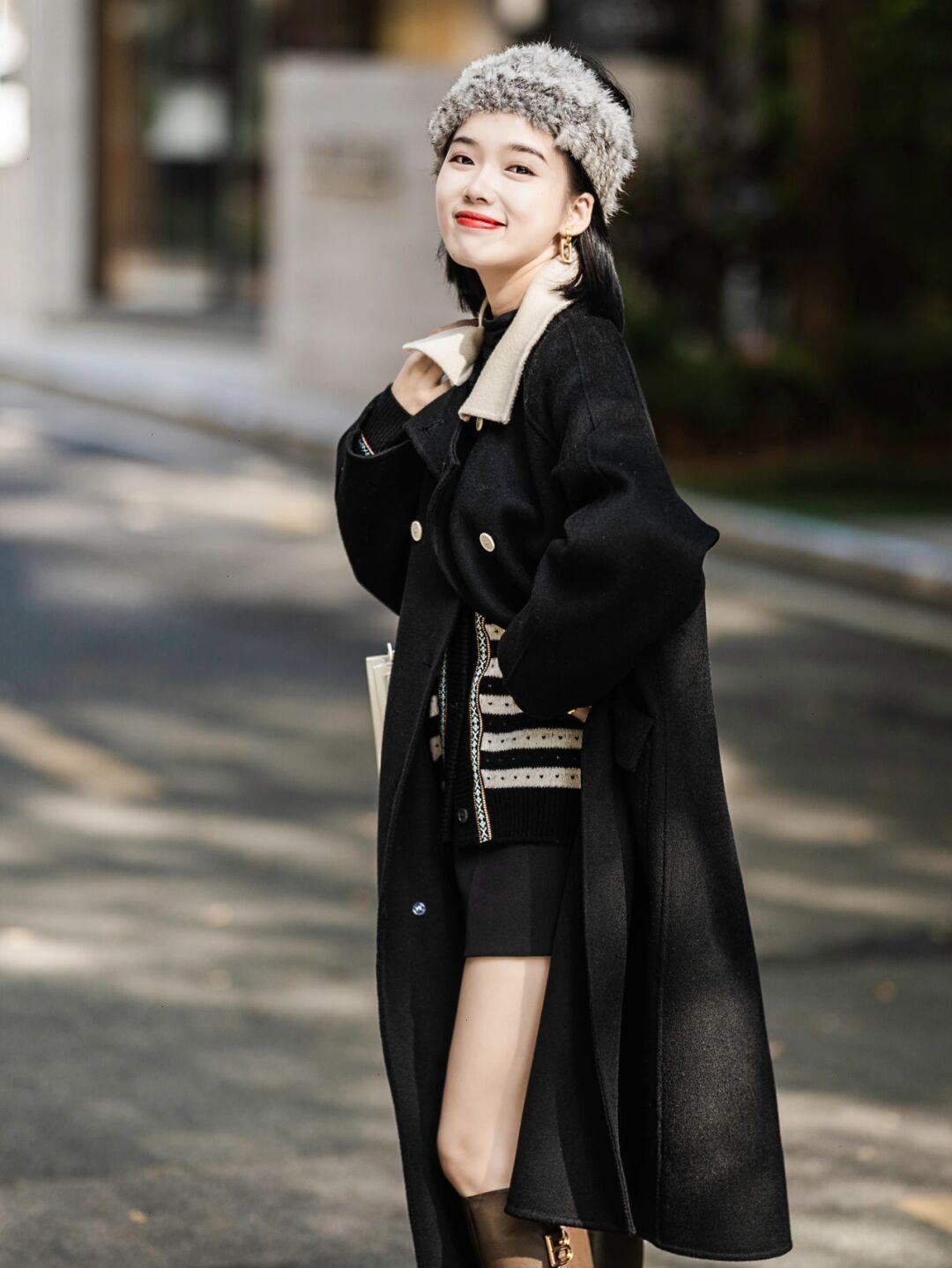 穿搭|冬天怎样穿得温柔又淑女,抽绳毛衣+针织阔腿裤,保暖又时尚!