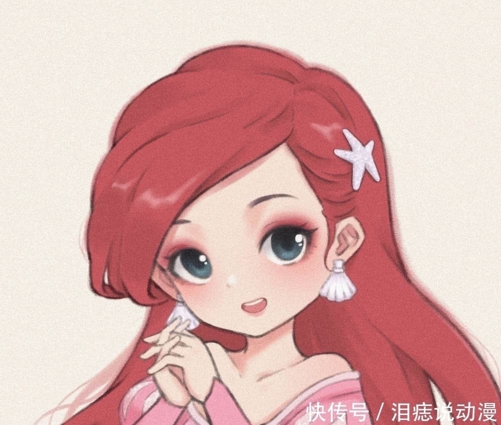 艾丽儿|大触手绘Q版迪士尼公主，乐佩一看就很难驾驭，艾莎一眼万年
