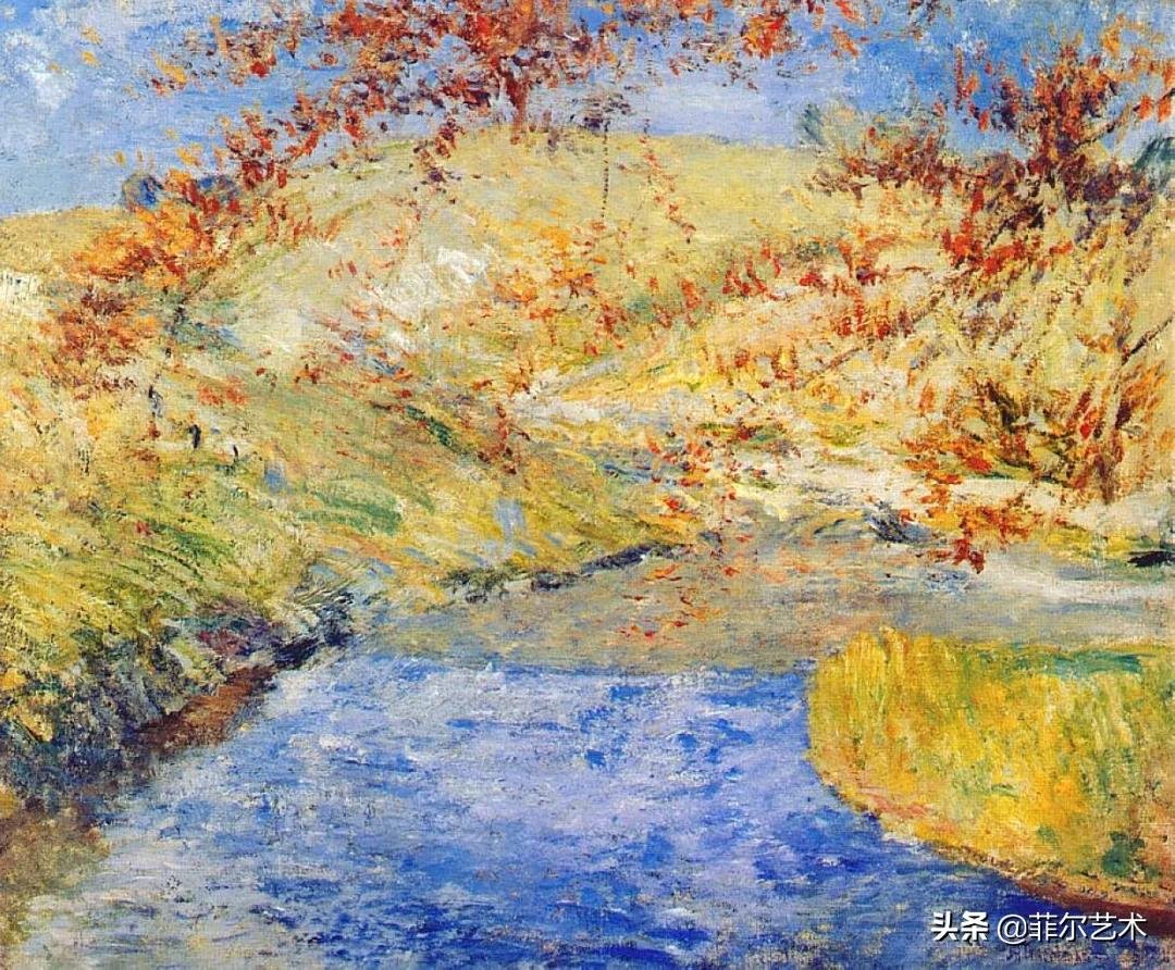 油画&这幅油画作品有着独特精致的构图,以及柔美优雅并带有诗意的风景