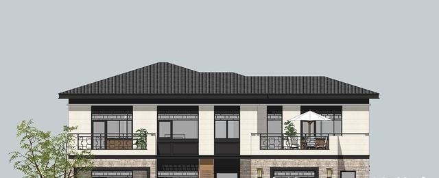 庭院|别墅设计两层新中式别墅太棒,不仅带两个露台,庭院还十分巴适!