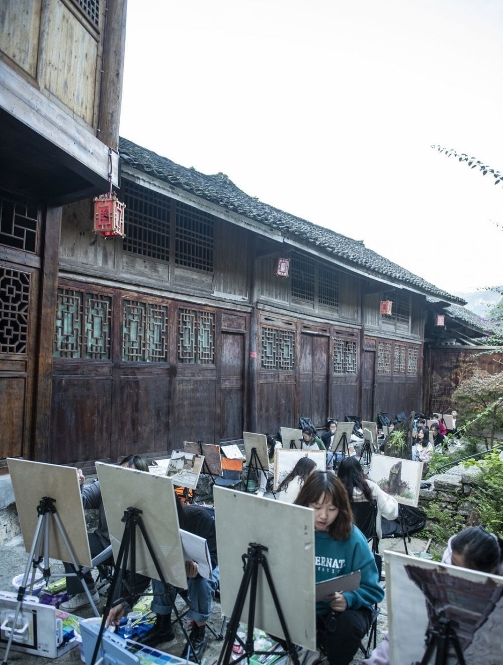 颜料#用画笔颜料定格泼墨山水 龚滩,为何如此被画家钟情