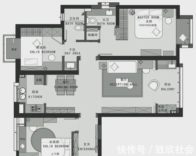 定制|126㎡三居室，简雅温馨的生活空间，感受一份悠闲自得的惬意