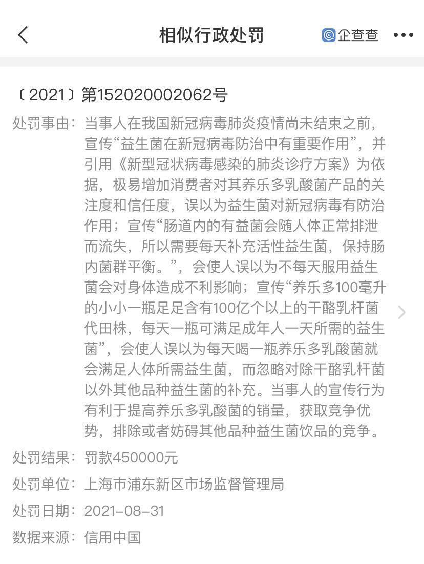 养乐多|养乐多关联公司被罚：宣传益生菌可防治新冠病毒