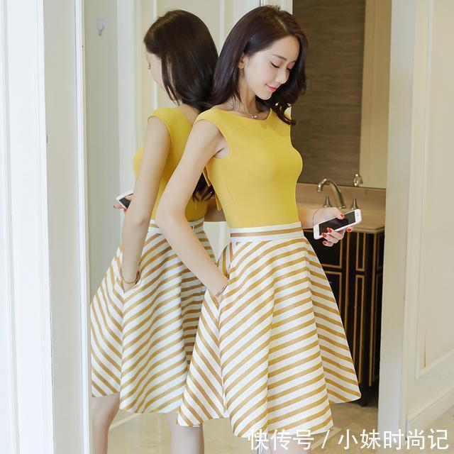 别总说自己穿裙子不好看，今夏流行这样的收腰裙，优雅穿出S曲线
