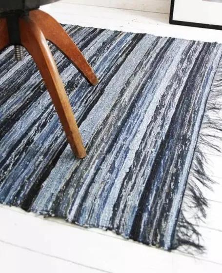 教程|家里的旧牛仔，不用扔，巧利用改造成地毯，美观又实用！附教程