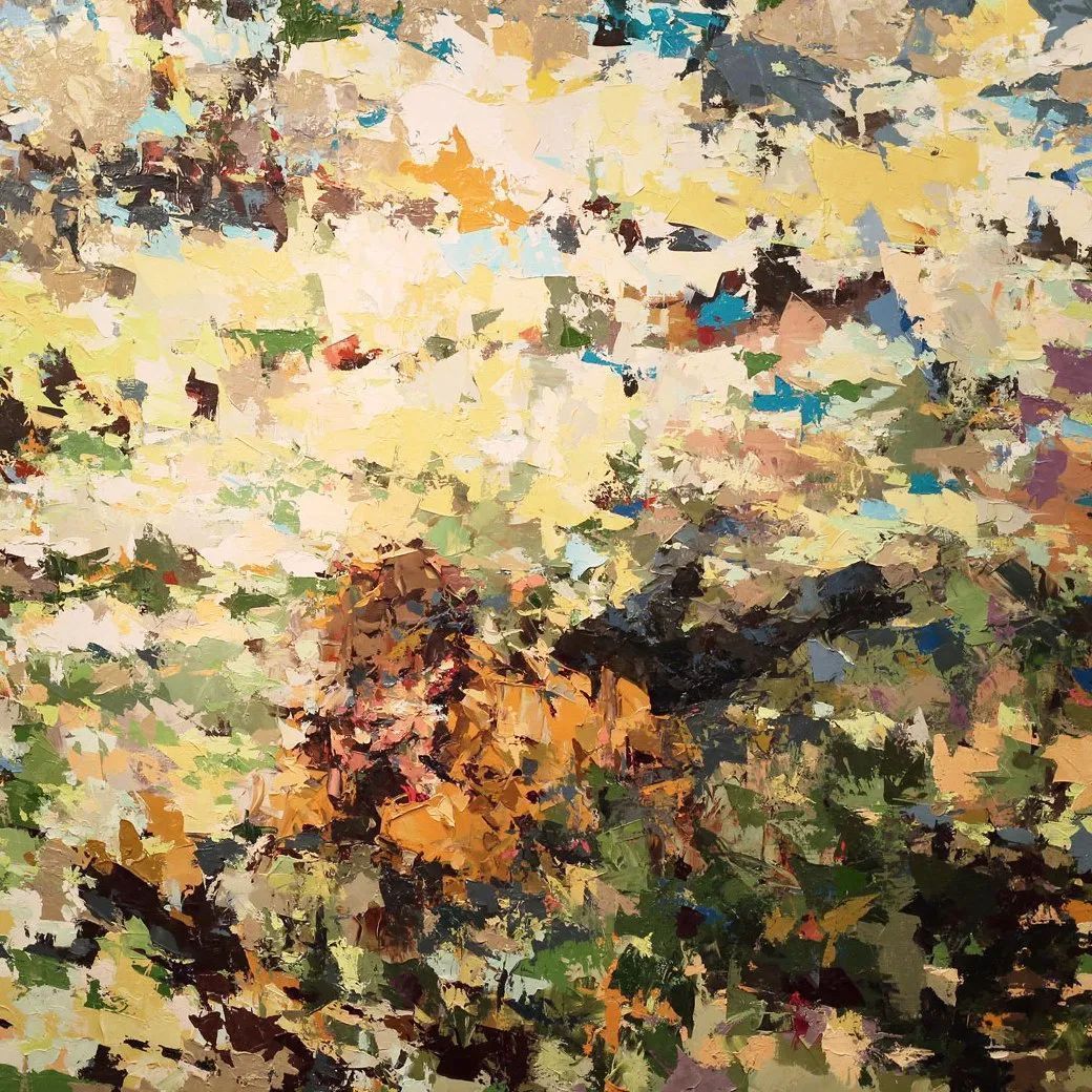 纹理!他将杂碎的色块,厚重的纹理,融于画中的人物