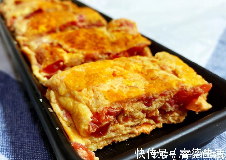 牛奶|2个鸡蛋,半杯牛奶,搅一搅煎一煎做成厚蛋烧,早餐吃营养健康