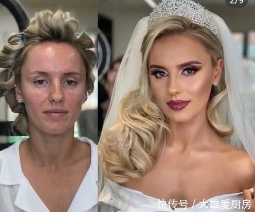 小姐姐|欧美新娘化妆前VS化妆后，简直是网红和明星的区别，太可怕了