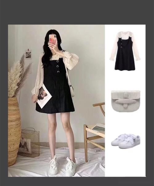 一字肩加背带裤，裸露又能遮盖肩部肌肤，满足你的少女心