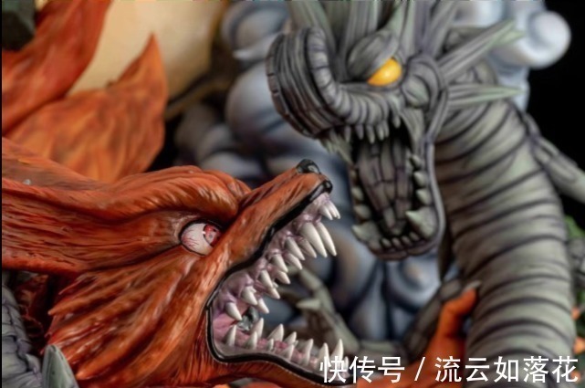 终结谷之战|火影4000的手办,斑与柱间的终结之战,九尾与木龙形象逼真
