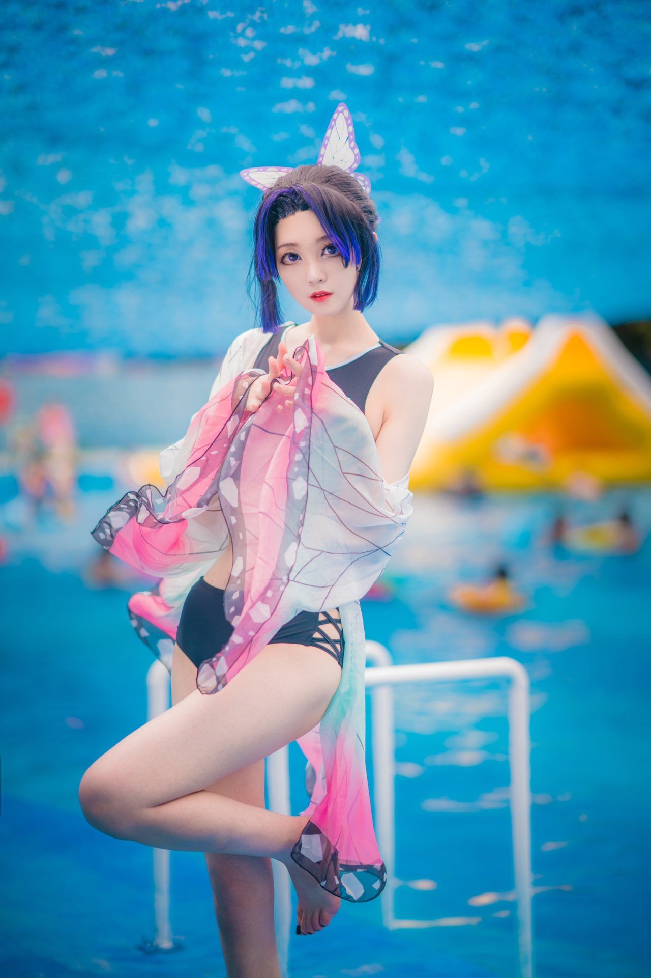 同人|鬼灭同人泳装-蝴蝶忍cosplay