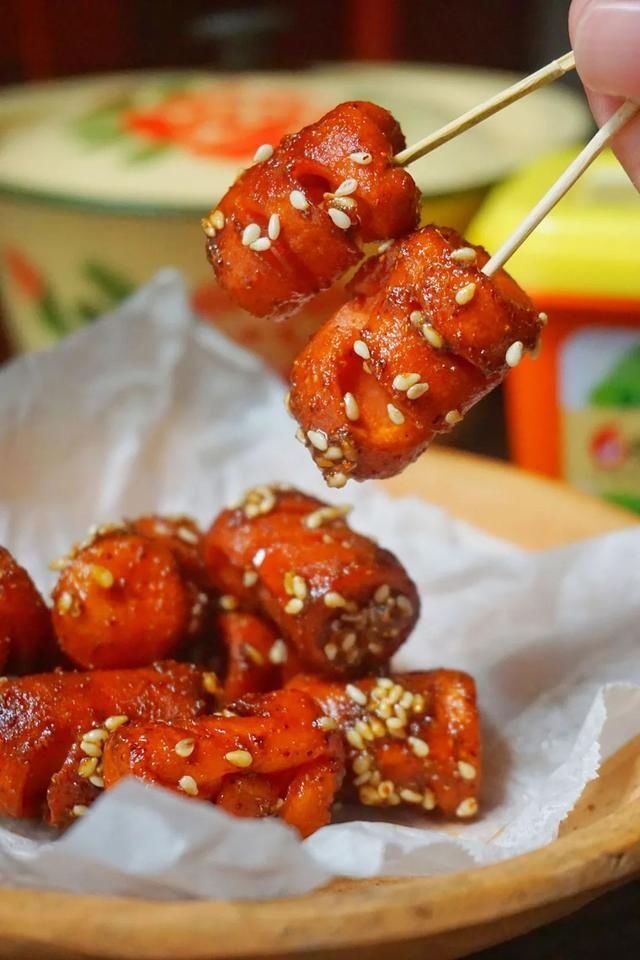 小时候的炸香肠，一次几串都不过瘾