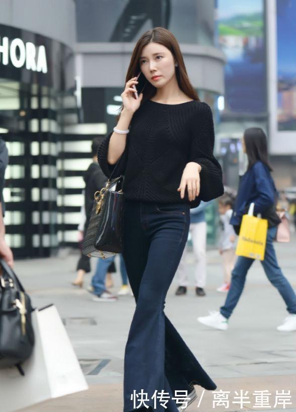 街拍微胖的小姐姐，选择紧身短裙，身材瞬间变得匀称紧致起来