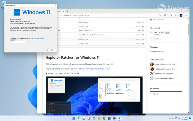 wind|Explorer Patcher发布，可将Win11任务栏恢复到Win10版本