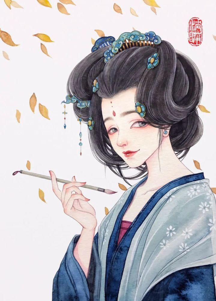  沈晔|她画出古风梦幻的水彩人物，融化了10万粉丝的心，这样的人也太温柔了！