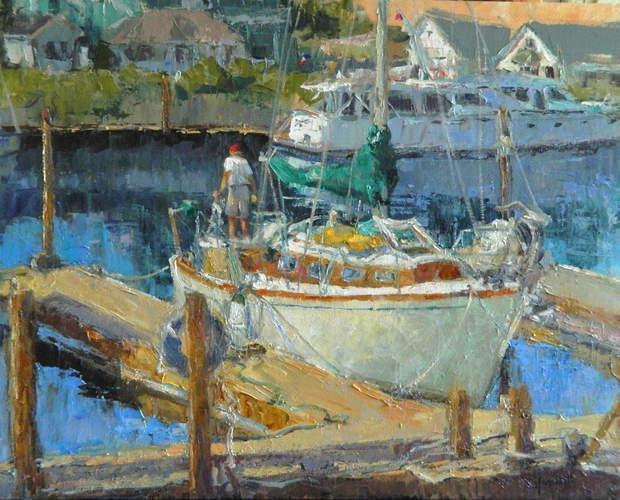 塔尔萨大学&窗外的景色 浓郁的色彩,戴安娜·恩斯沃思的风景油画