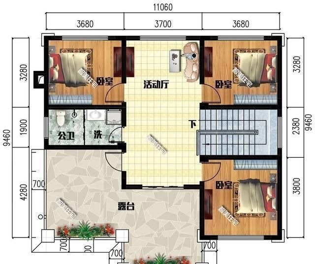 别墅|两栋面宽11米多的新中式别墅，黄+棕为主色调，满满时尚感