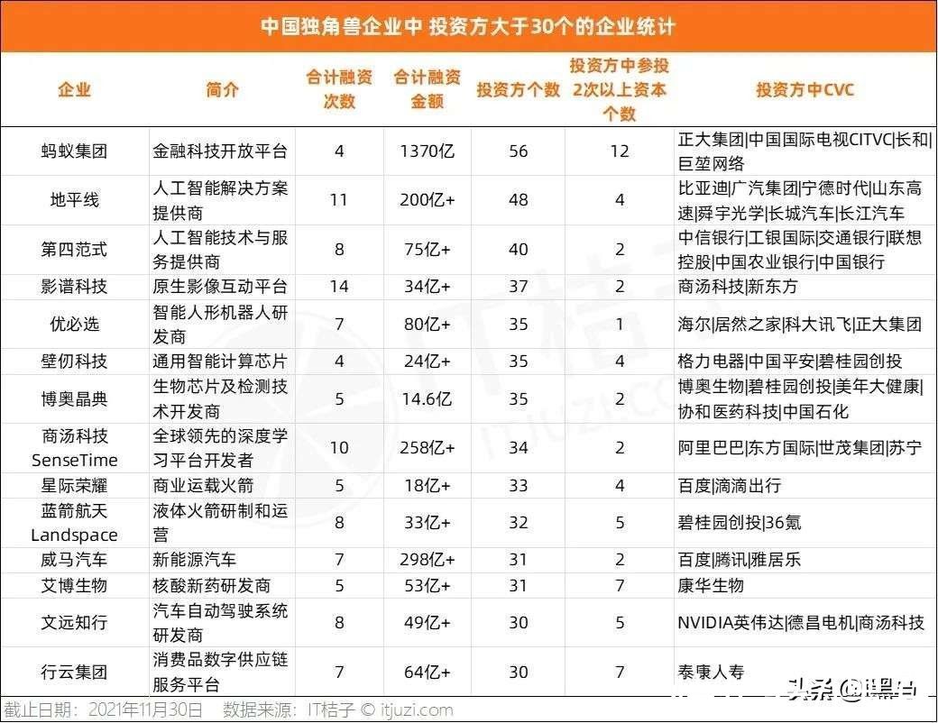 持股|我，独角兽，背后30多家投资方排排坐