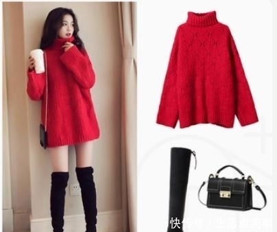 红色|小个子女生穿搭,毛衣+短裙 不显臃肿而显高显瘦,冬季逆袭潮咖