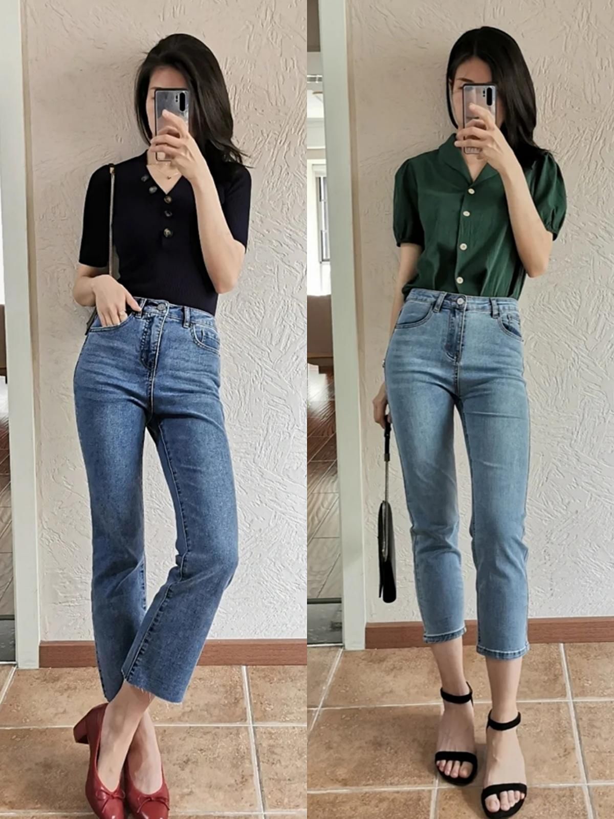 牛仔裤|真会穿的中年女人，衣橱里都有这4种裤子，简约实用又显身高腿长