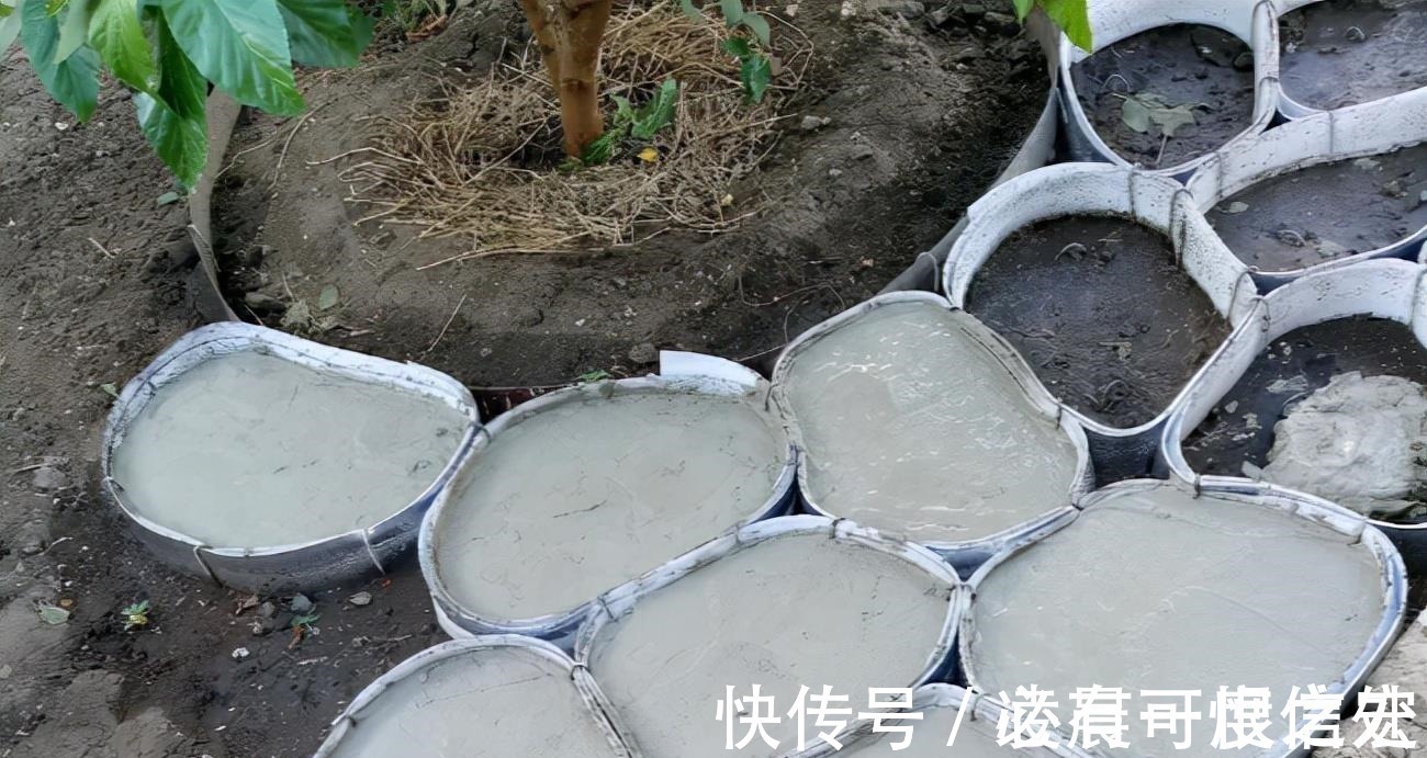 人造石|用纸板将水泥框起来现浇,人造石铺院子地面,比纯打水泥性价比高