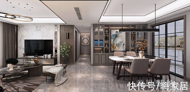 现代|郑州138㎡现代轻奢3室2厅,独立餐厅营造小资情调