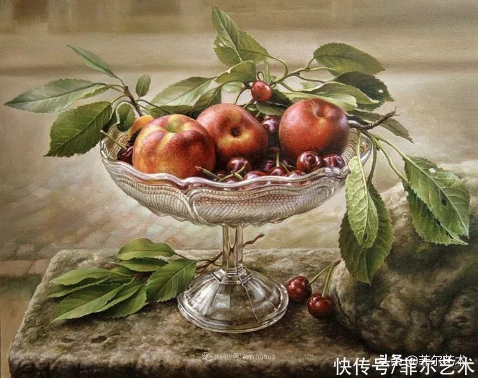 肖像@女画家玛丽亚·伊利耶娃画笔下的美丽多彩的女性肖像和精美的花朵